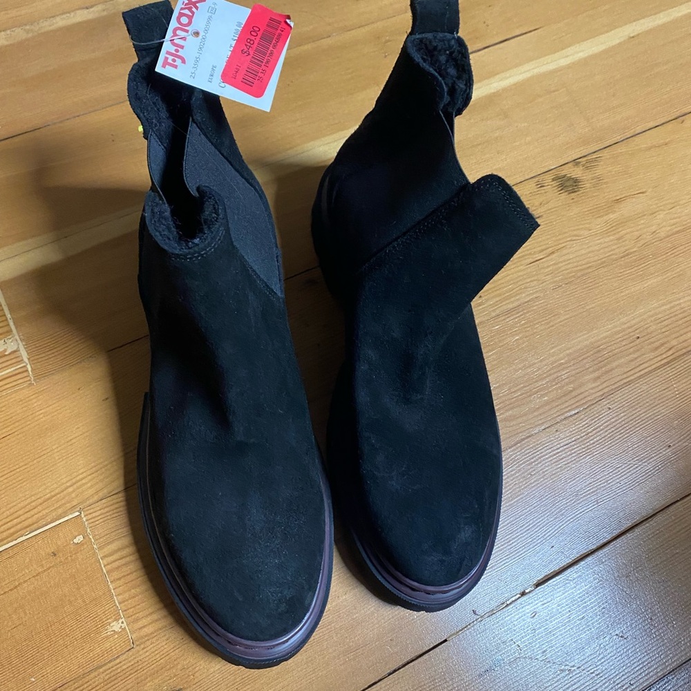 T.J.Maxx Black Suede Ankle Boots
